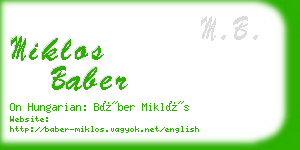 miklos baber business card